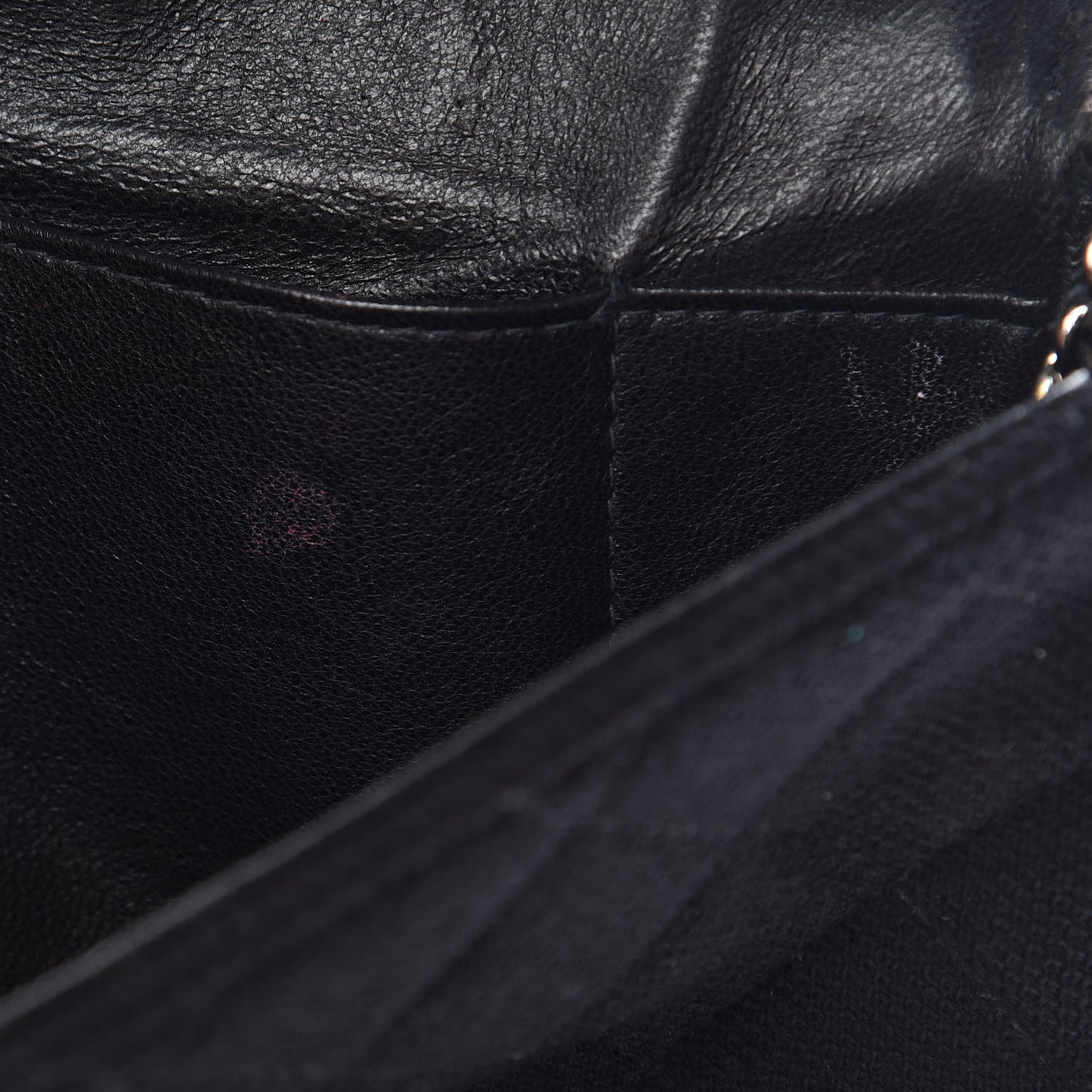 Patent Canvas Quilted Flap Clutch Black