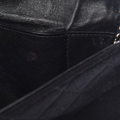 Chanel Patent Canvas Quilted Flap Clutch Black 12 of 14