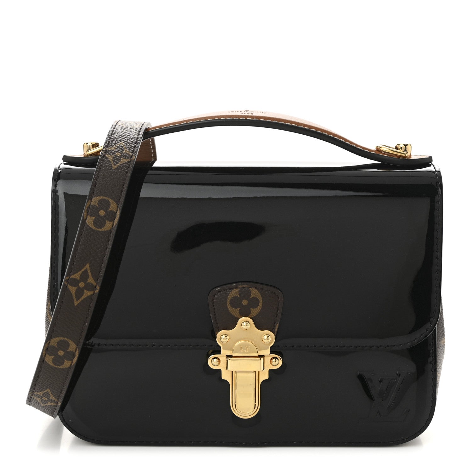 Louis Vuitton Patent Calfskin Monogram Cherrywood BB Black 1 of 11