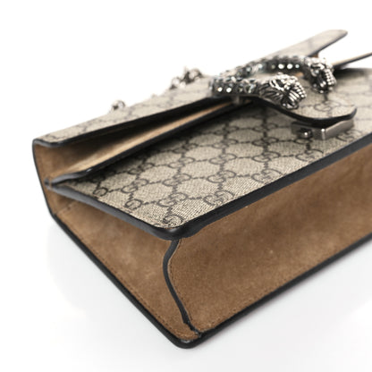 Gucci GG Supreme Monogram Suede Crystal Small Dionysus Shoulder Bag Beige Ebony Taupe 8 of 9