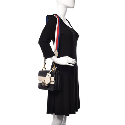 Gucci Calfskin Sylvie Web Queen Margaret Shoulder Bag Mystic White Black 2 of 11