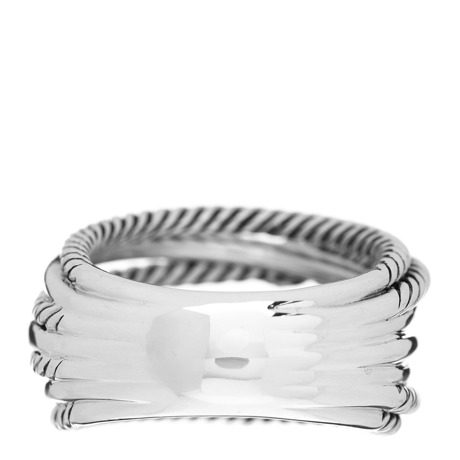 David Yurman Sterling Silver Diamond Triple X Crossover Ring 57 8 4 of 5