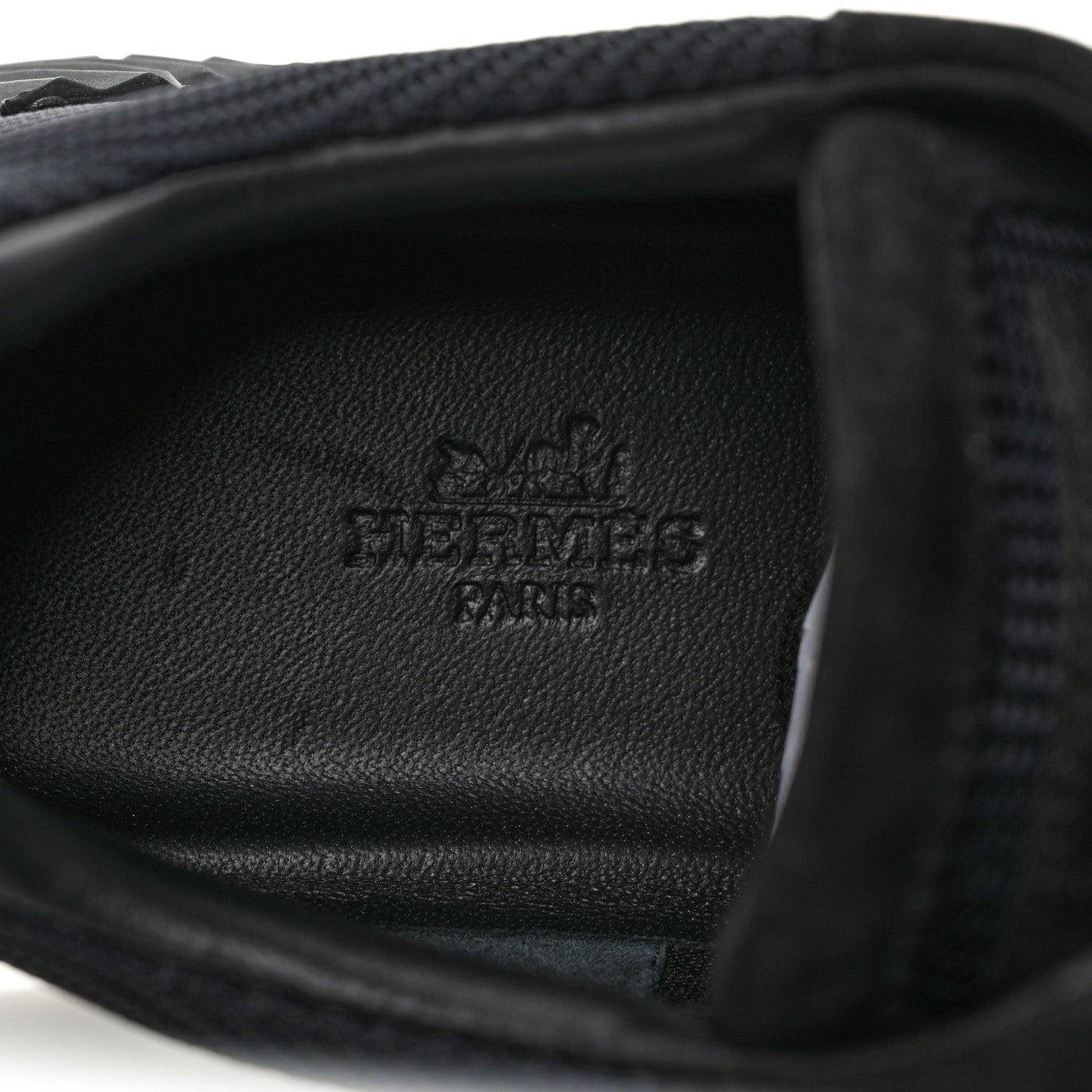 Hermes Technical Mesh Suede Goatskin Bouncing Sneakers 37 Black 7 of 9