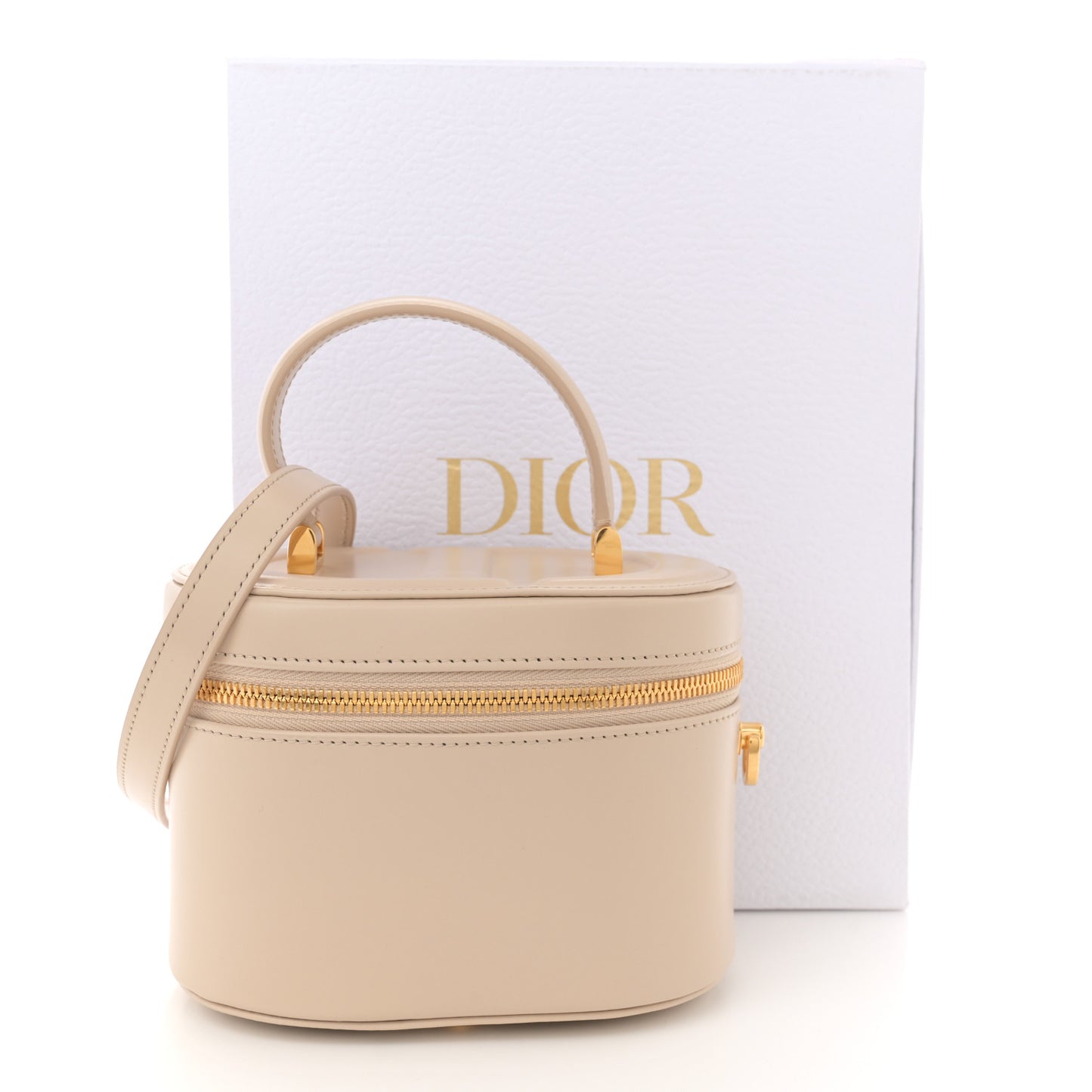 Calfskin Signature CD Vanity Case Caramel Beige