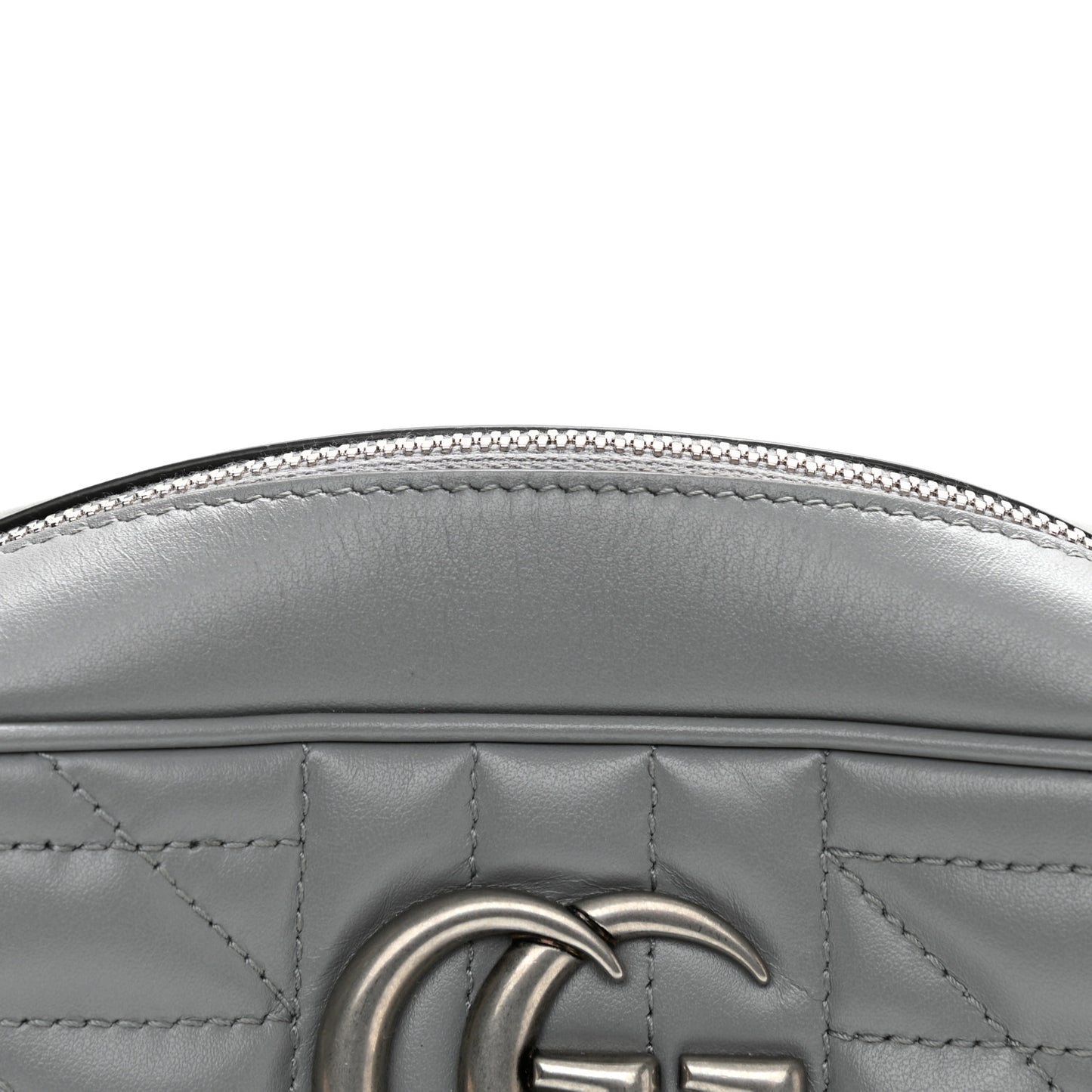 Calfskin Matelasse Aria Small GG Marmont Chain Shoulder Bag Deep Grey