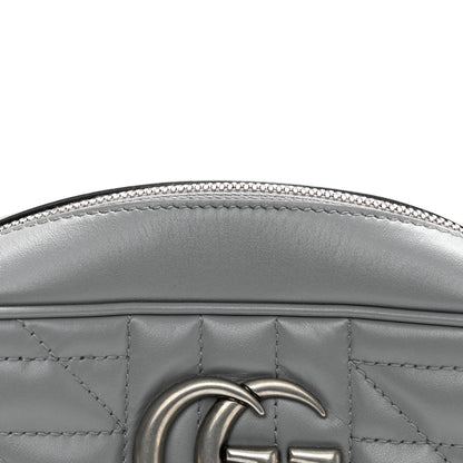 Gucci Calfskin Matelasse Aria Small GG Marmont Chain Shoulder Bag Deep Grey 12 of 13