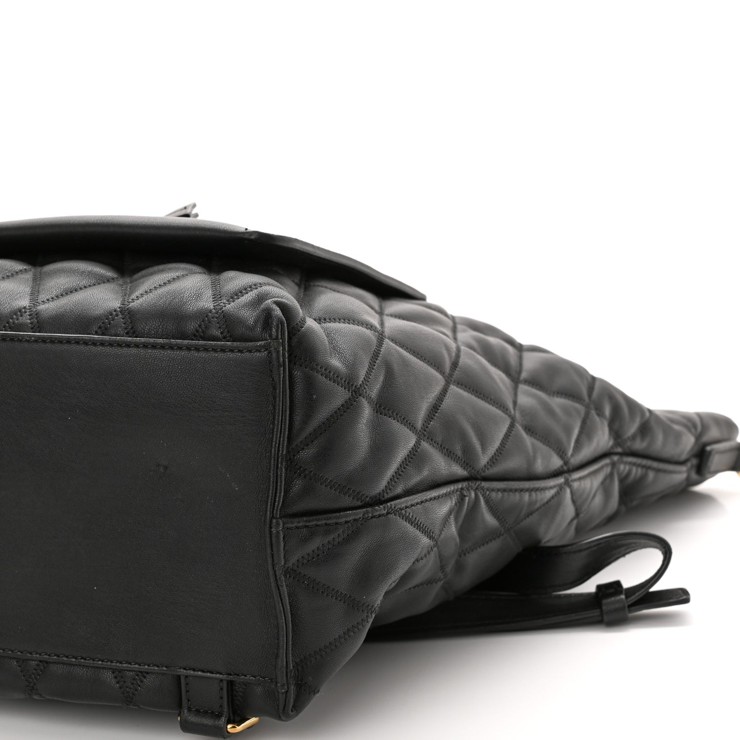 Rubberized Canvas Quilted Duo Backpack Black
