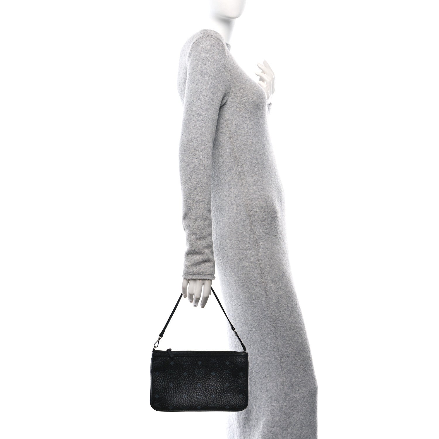 MCM Visetos Liz Shopper Tote Pouch Black 2 of 9