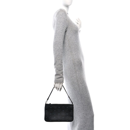 MCM Visetos Liz Shopper Tote Pouch Black 2 of 9