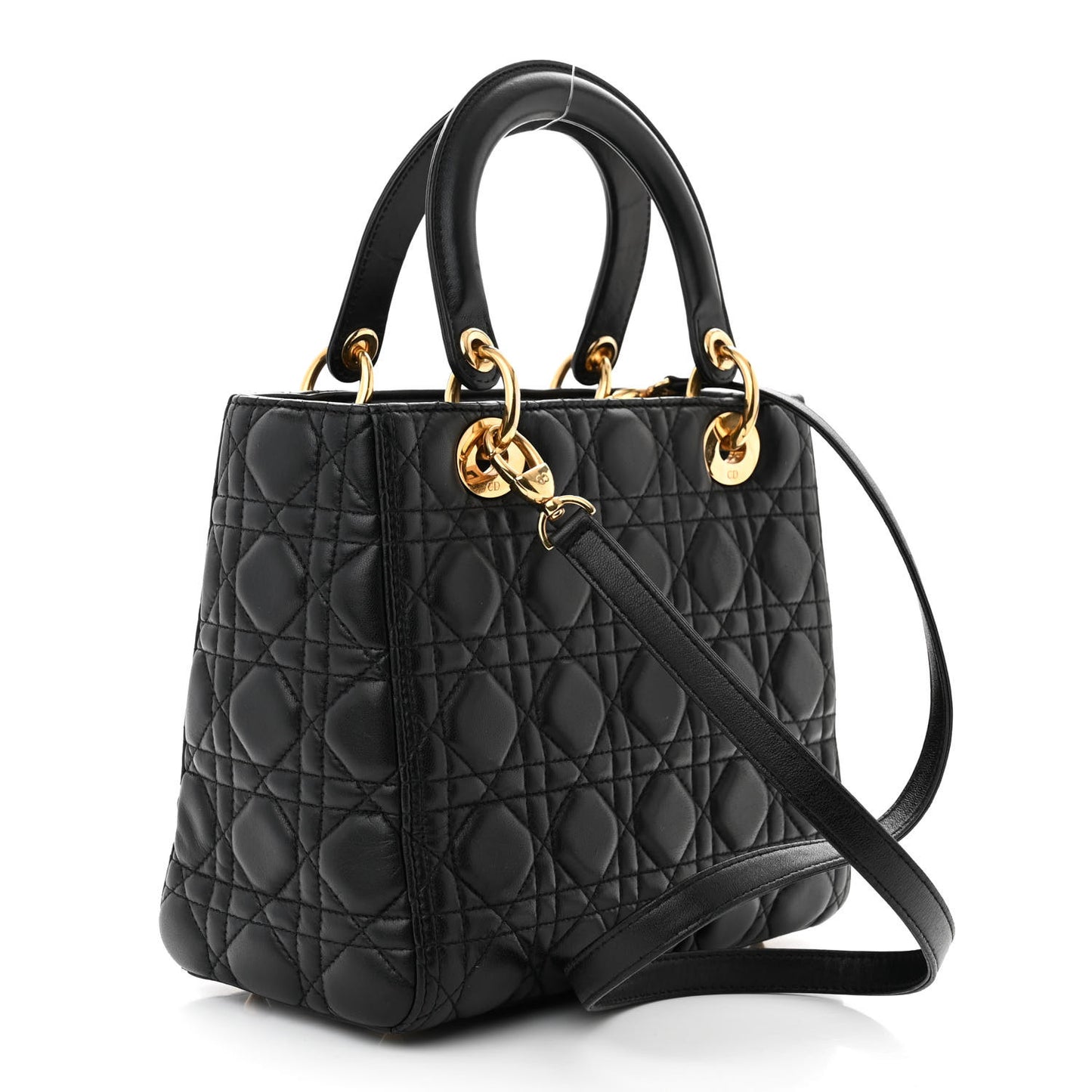 Lambskin Cannage Medium Lady Dior Black