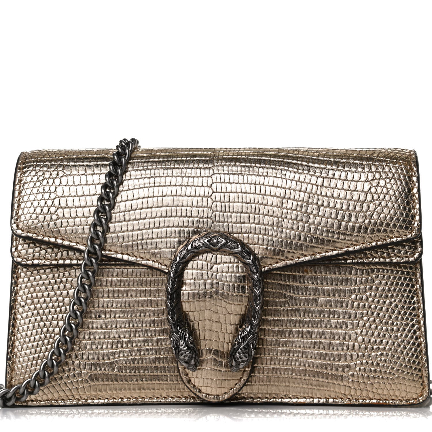 Gucci Metallic Lizard Super Mini Dionysus Shoulder Bag Gold 6 of 12