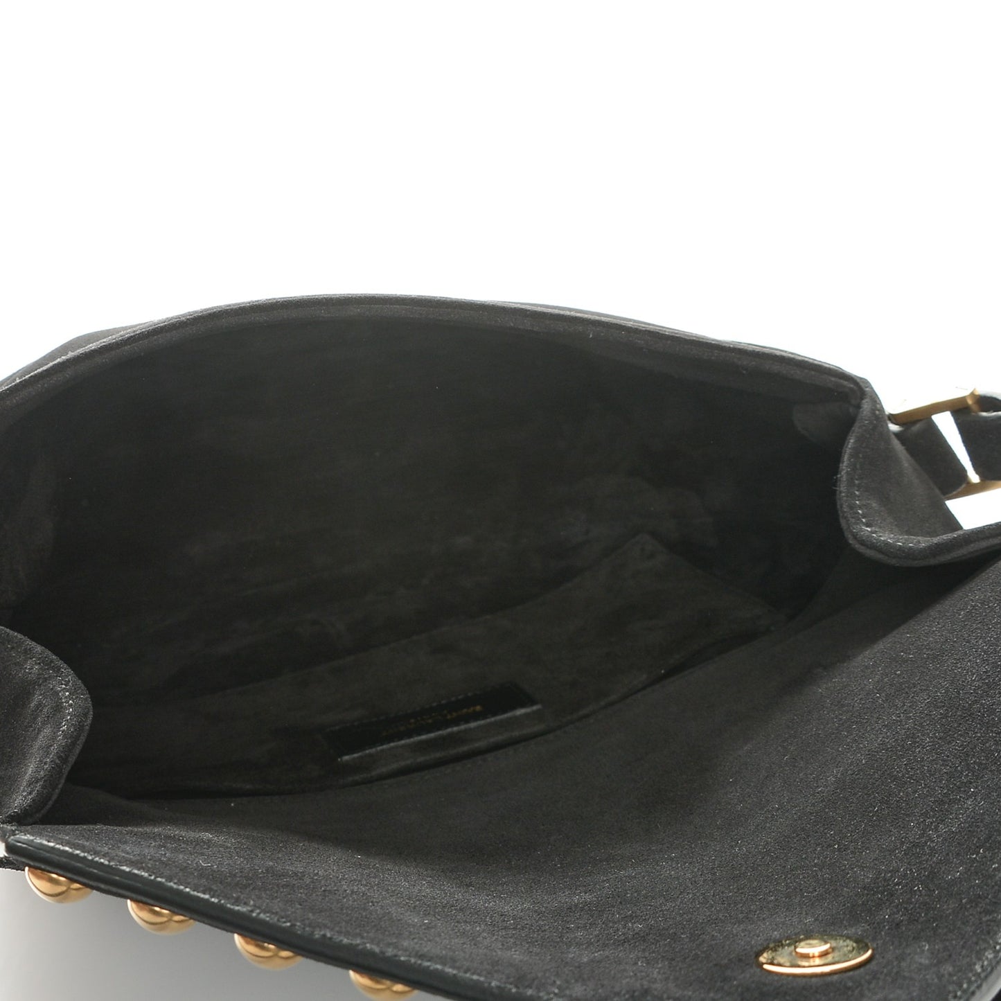 Suede Y Studs Crossbody Bag Black