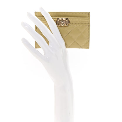 Chanel Caviar Quilted Boy Card Holder Light Green 2 of 8