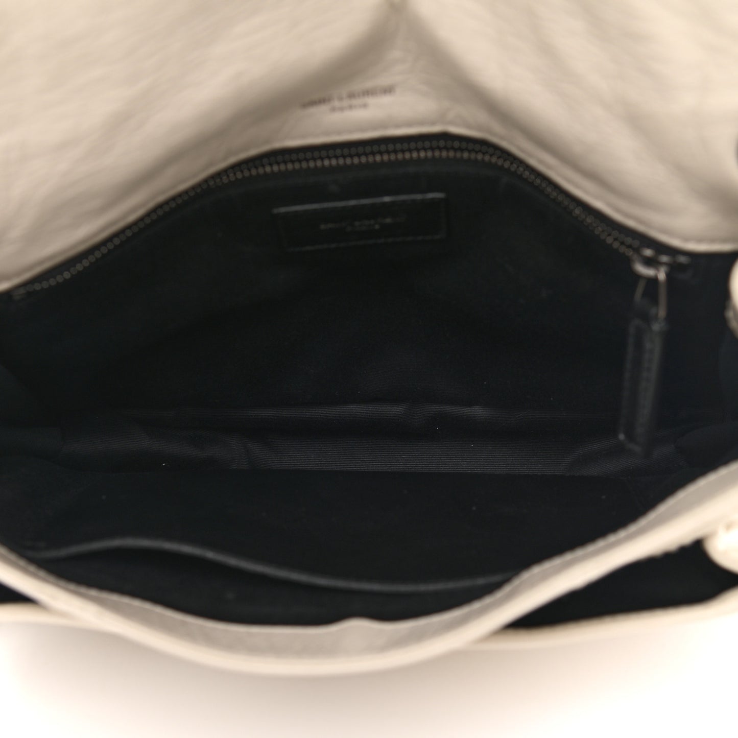 Crinkled Calfskin Matelasse Monogram Medium Niki Chain Satchel Ivory
