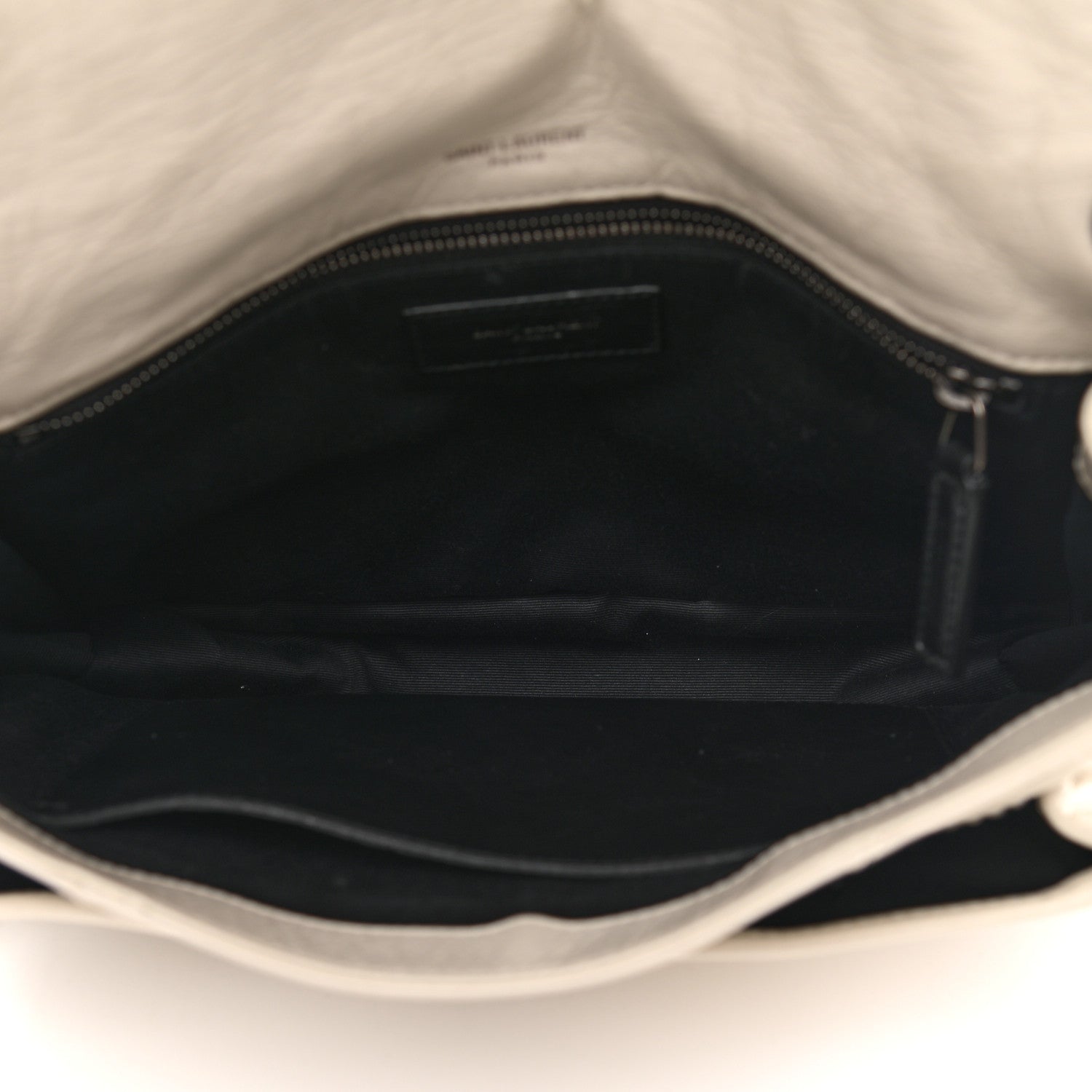 Saint Laurent Crinkled Calfskin Matelasse Monogram Medium Niki Chain Satchel Ivory 8 of 16