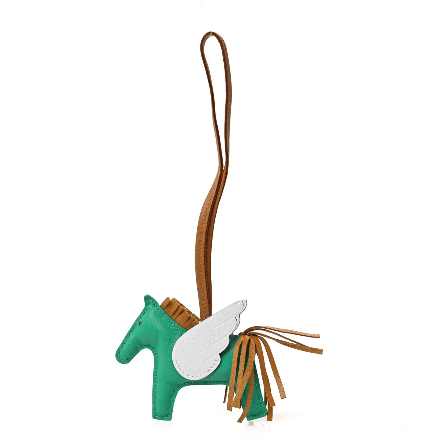 Milo Lambskin Grigri Rodeo Pegase Horse Bag Charm PM Menthe Sesame Bleu Brume