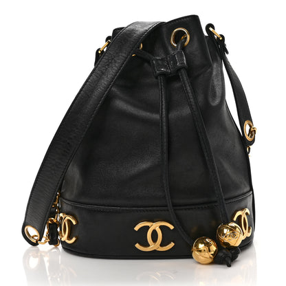 Chanel Lambskin CC Drawstring Shoulder Bag Black 3 of 11