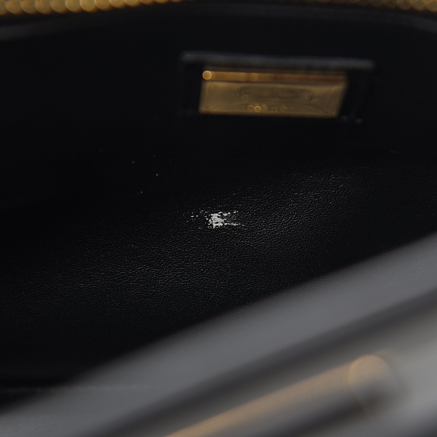 Fendi Vitello Seta Shiny Nappa Medium Peekaboo Iconic Satchel Black 6 of 11