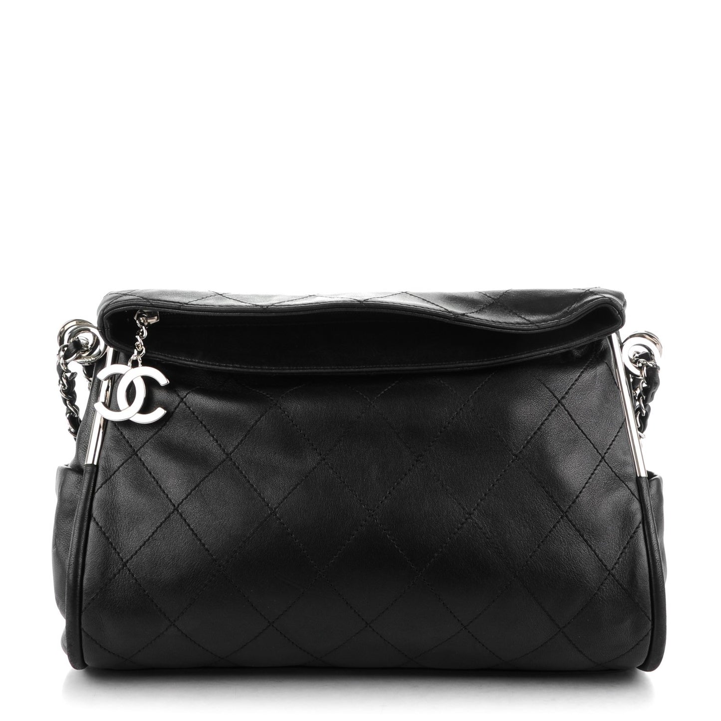 Lambskin Stitched Medium Ultimate Soft Tote Black