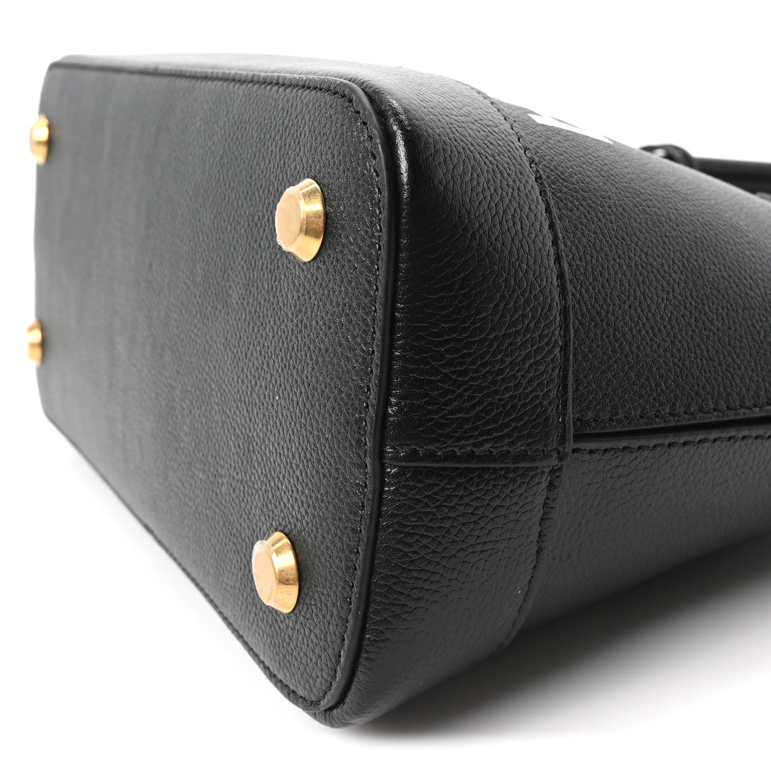 Balenciaga Grained Calfskin Logo S Ville Top Handle Bag Black White 11 of 11