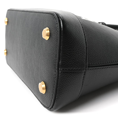 Balenciaga Grained Calfskin Logo S Ville Top Handle Bag Black White 11 of 11