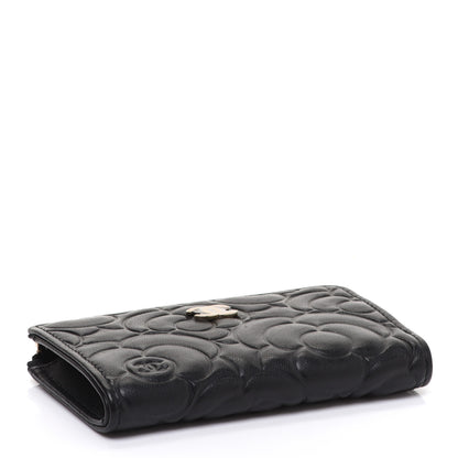 Chanel Caviar Camellia Embossed Key Holder Case Black 4 of 8