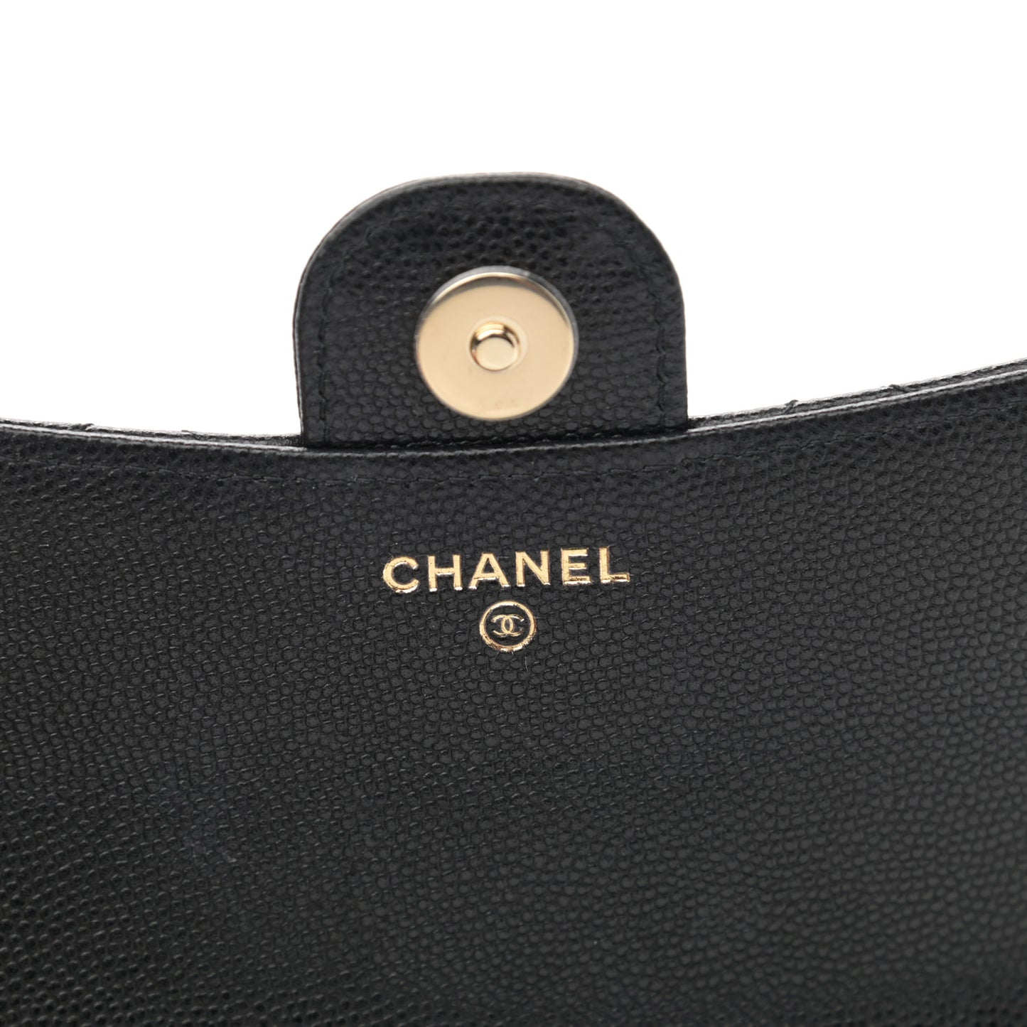 Caviar Quilted Flap Phone Holder With Chain Black