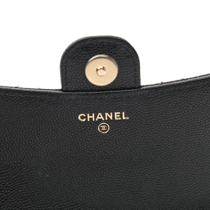 Chanel Caviar Quilted Flap Phone Holder With Chain Black 7 of 13