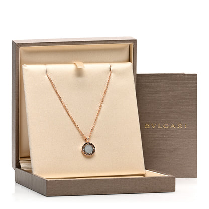 Bulgari 18K Rose Gold Diamond Black Onyx Mother of Pearl BVLGARI BVLGARI Pendant Necklace 6 of 6