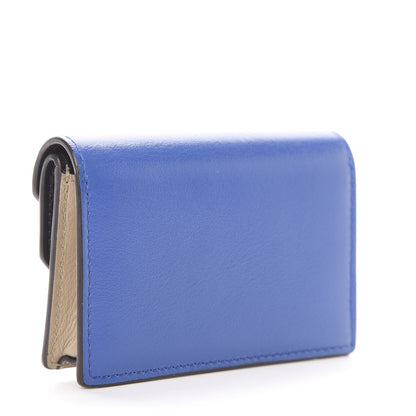 Mulberry Smooth Calfskin Multiflap Card Case Wallet Dune Porcelain Blue Black 3 of 8