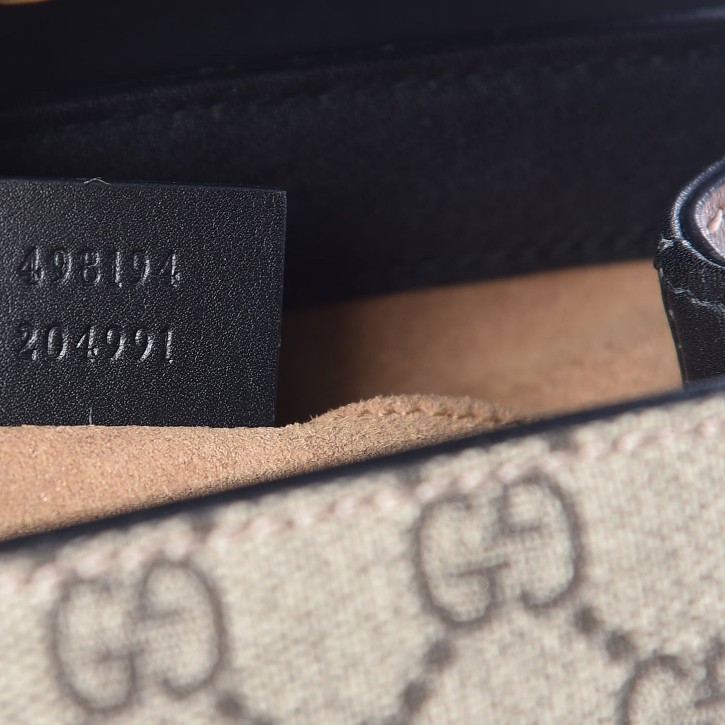 GG Supreme Monogram Calfskin Padlock Backpack Beige Cuir Black