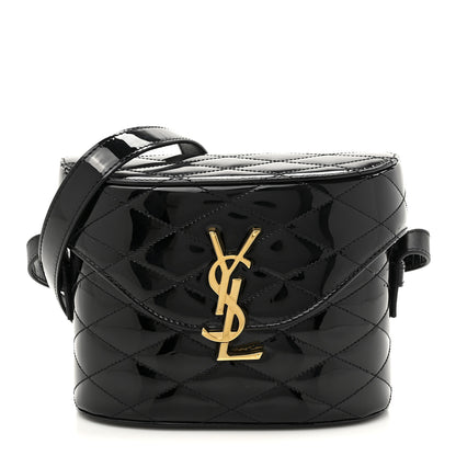Saint Laurent Patent Matelasse Monogram June Box Bag Black 1 of 10