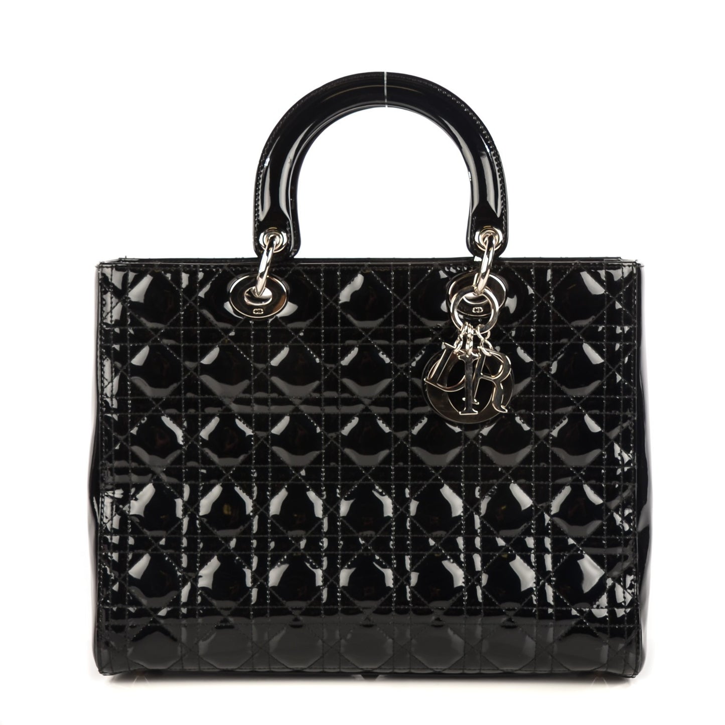 Patent Cannage Large Lady Dior Black