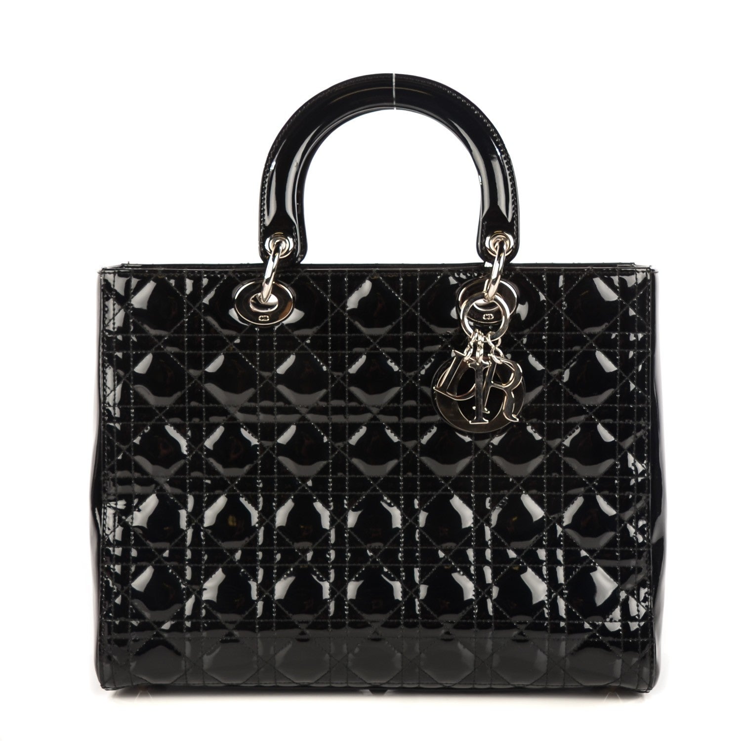 Christian Dior Patent Cannage Large Lady Dior Black 1 of 8