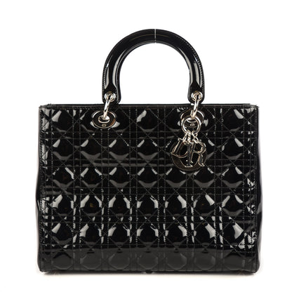 Christian Dior Patent Cannage Large Lady Dior Black 1 of 8