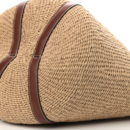 Chloe Raffia Calfskin Large Basket Tote Tan 9 of 9