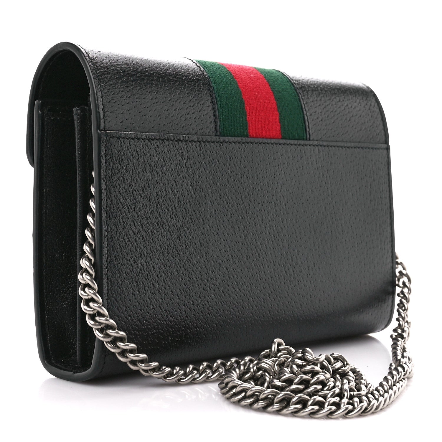 Gucci Calfskin Web Mini Dionysus Chain Wallet Black 3 of 12