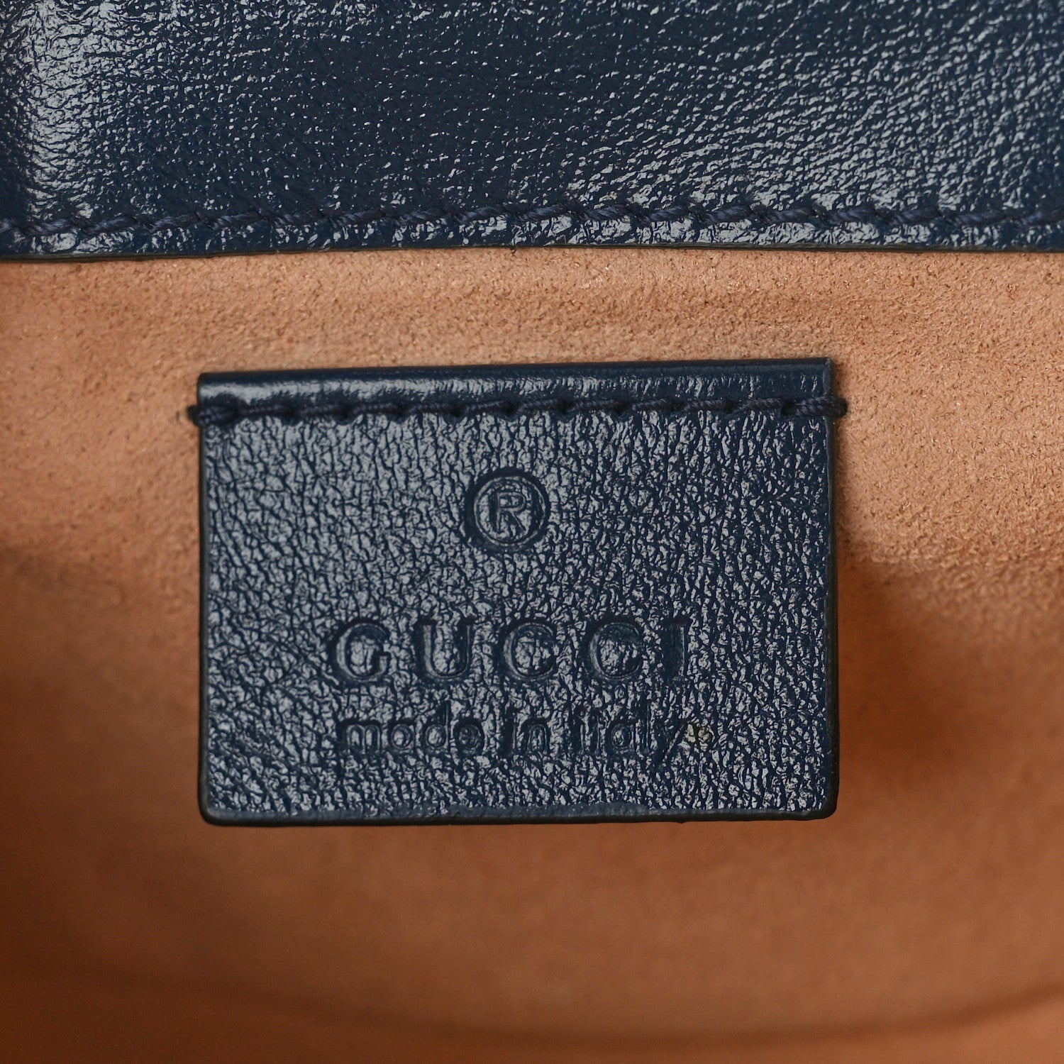 Gucci Vintage Effect Calfskin Matelasse Diagonal Super Mini Torchon GG Marmont Shoulder Bag Blue Agata Mystic White 6 of 10