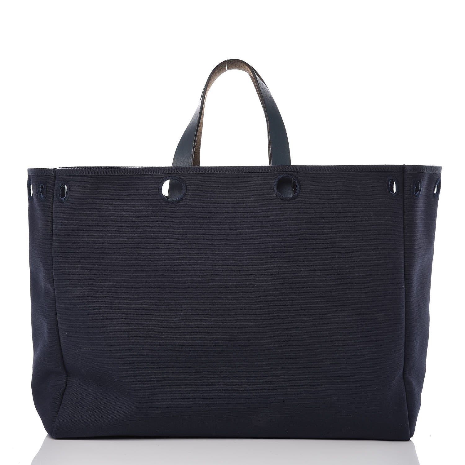 Hermes Toile Vache Hunter Herbag Cabas MM Bleu Marine 4 of 23
