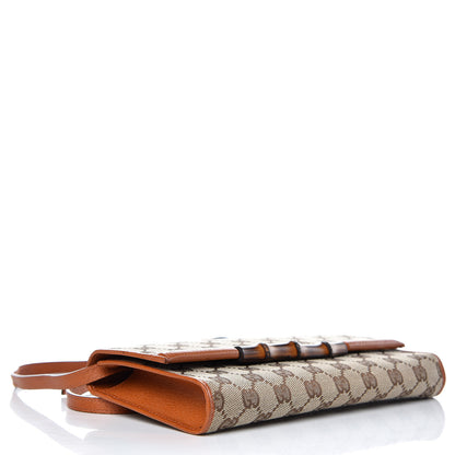 Gucci Monogram Bamboo Bar Clutch Brown 4 of 10