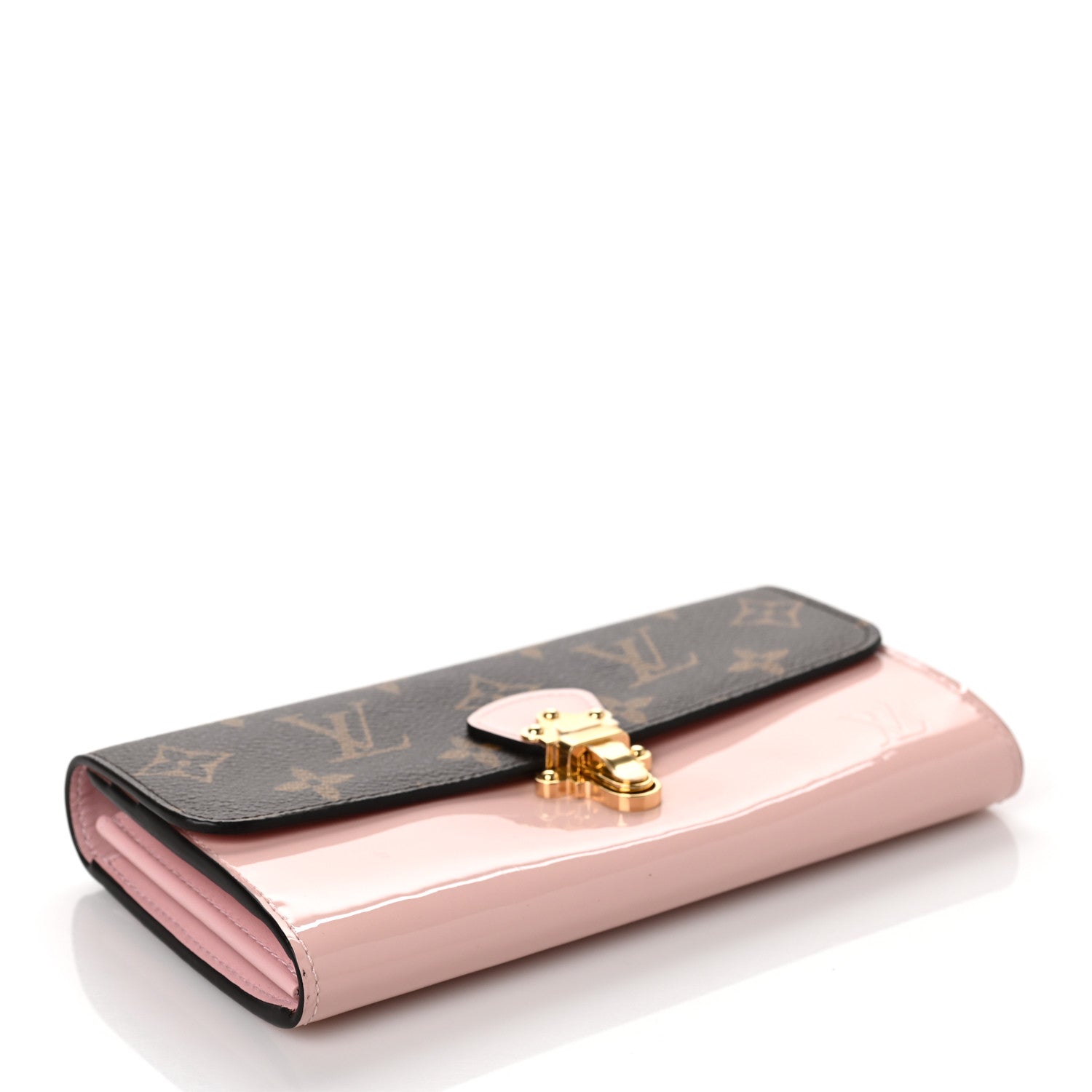 Louis Vuitton Patent Calfskin Monogram Cherrywood Wallet Rose Ballerine 4 of 7