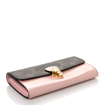 Louis Vuitton Patent Calfskin Monogram Cherrywood Wallet Rose Ballerine 4 of 7