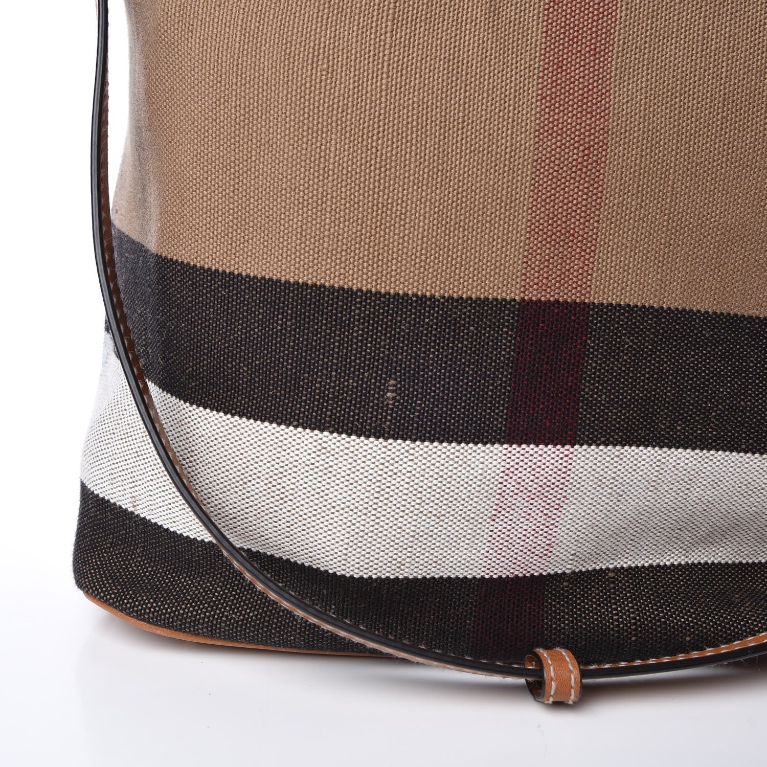 Burberry Canvas Mega Check Medium Ashby Hobo Saddle Brown 10 of 10