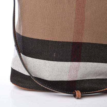 Burberry Canvas Mega Check Medium Ashby Hobo Saddle Brown 10 of 10