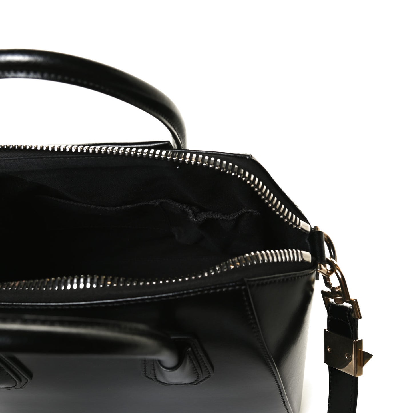 Shiny Lord Calfskin Small Antigona Black