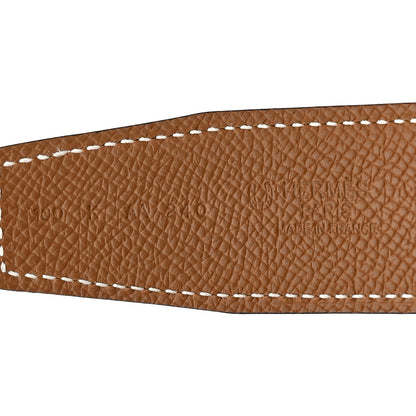 Hermes Epsom Horseshoe 32mm Belt Strap 100 40 Gold Etoupe 5 of 6