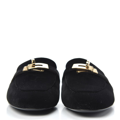 Hermes Velvet Goatskin Oz Mules 36.5 Black 2 of 8