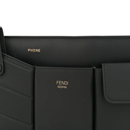 Fendi Vitello Grace Matte 3 Pocket Belt Pouch Black 7 of 10
