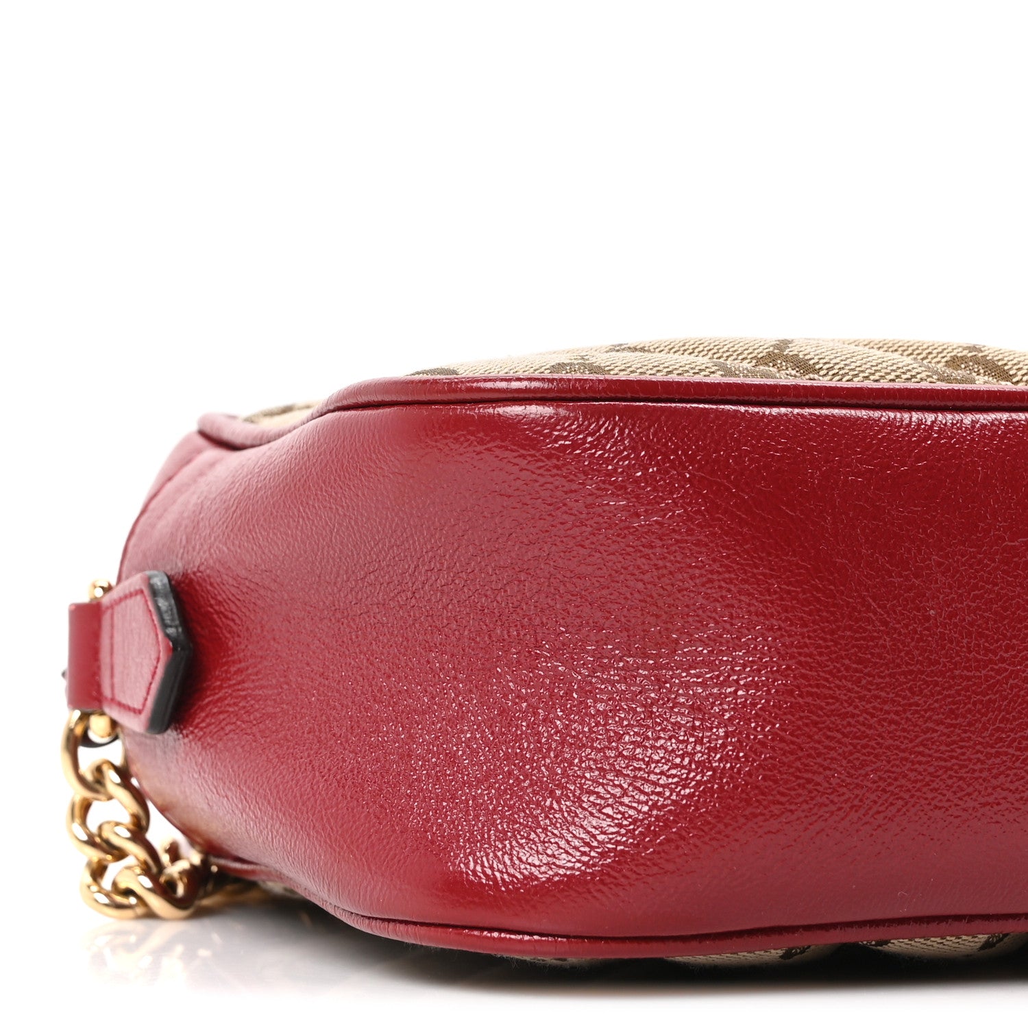 Gucci Monogram Azalea Calfskin Matelasse Diagonal Small GG Marmont Chain Shoulder Bag Beige Ebony New Cherry Red 10 of 11