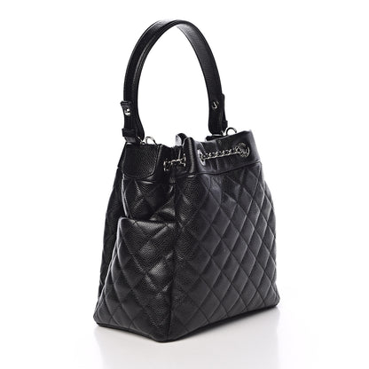 Chanel Caviar Quilted Small Chain Bucket Bag Black 3 of 11